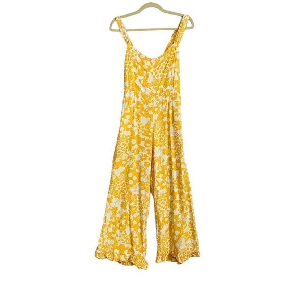 Faithfull The Brand Kasbah Jumpsuit Yellow and White Floral | Size 4 - Picture 3 of 12